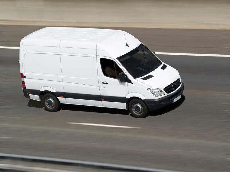 Sprinter delivery van on highway